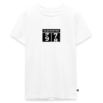 Oldometer 98th Birthday Funny Slogan Turning 98 - Teenager Premium Organic T-Shirt - white - Front - AI Model Teenager Male light (155cm)