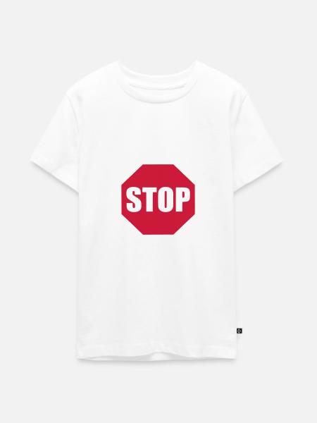 Stop-schild - Teenager Premium Bio T-Shirt - Weiß