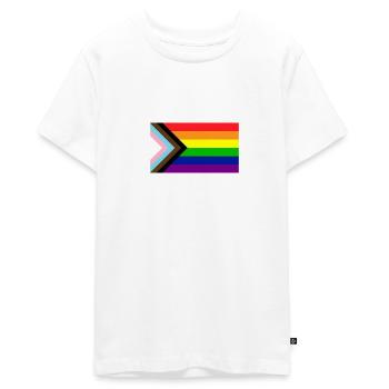 Gay pride flag - Teenager Premium Organic T-Shirt - white - Front - AI Model Teenager Male light (155cm)