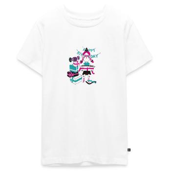 anniversaire - T-shirt Premium bio Ado - blanc - Devant - AI Model Teenager Male light (155cm)