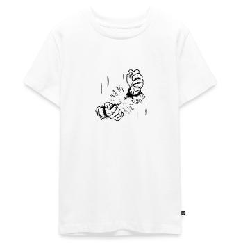 freedom - Teenager Premium Organic T-Shirt - white - Front - AI Model Teenager Male light (155cm)