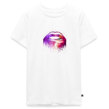 Galaxy Lip - Teenager Premium Organic T-Shirt - white - Front - AI Model Teenager Male light (155cm)