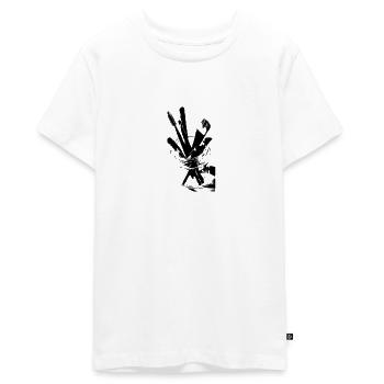 makeup Schminke Schminkpinsel - Teenager Premium Bio T-Shirt - Weiß - Vorne - AI Model Teenager Male light (155cm)