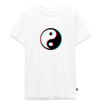 Yin Yang 3d Effect Filter tik tok peace - Teenager Premium Bio T-Shirt - Weiß - Vorne - AI Model Teenager Male light (155cm)