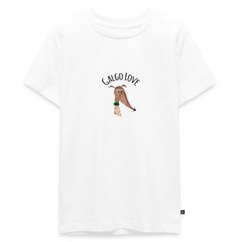 Galgo Love 6 rotgestromter Galgo - Teenager Premium Bio T-Shirt - Weiß - Vorne - AI Model Teenager Male light (155cm)