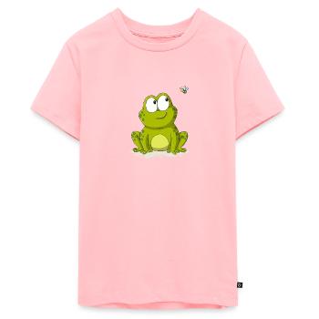 Grenouille mignonne avec abeille - T-shirt Premium bio Ado - rose - Devant