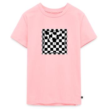 Planche de jeu à carreaux - T-shirt Premium bio Ado - rose - Devant