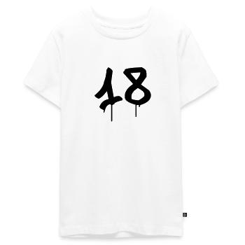 Graffiti: 18 - Teenager Premium Organic T-Shirt - white - Front - AI Model Teenager Male light (155cm)