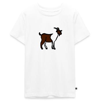 Goat - Line Art - Choose your color - Teenager Premium Organic T-Shirt - white - Front - AI Model Teenager Male light (155cm)