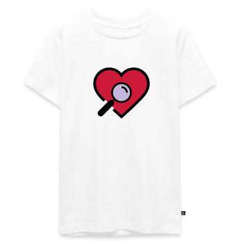 Heart examination magnifying glass - Teenager Premium Organic T-Shirt - white - Front - AI Model Teenager Male light (155cm)