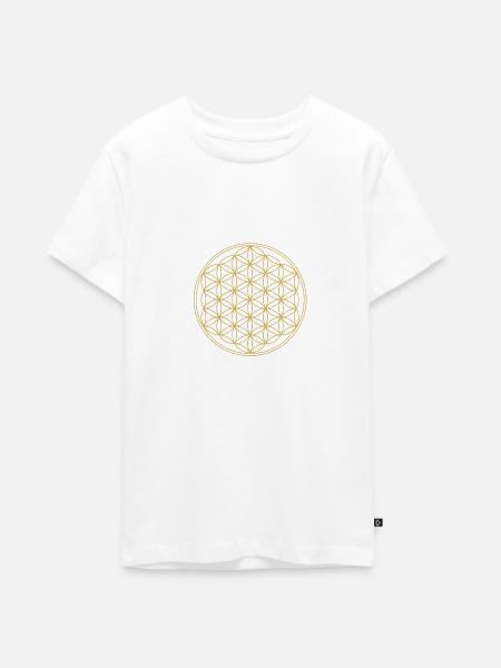 Blume des Lebens - Teenager Premium Bio T-Shirt - Weiß