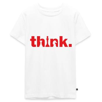 Think Schach Denksport Schachmeister Geschenk - Teenager Premium Bio T-Shirt - Weiß - Vorne - AI Model Teenager Male light (155cm)