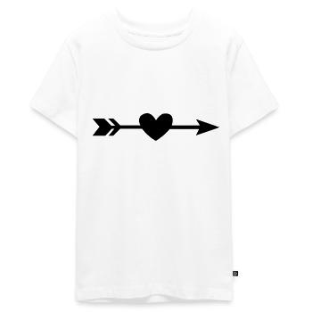 herz pfeil pfeile richtung - Teenager Premium Bio T-Shirt - Weiß - Vorne - AI Model Teenager Male light (155cm)