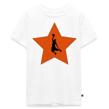 Star du basket - T-shirt Premium bio Ado - blanc - Devant - AI Model Teenager Male light (155cm)