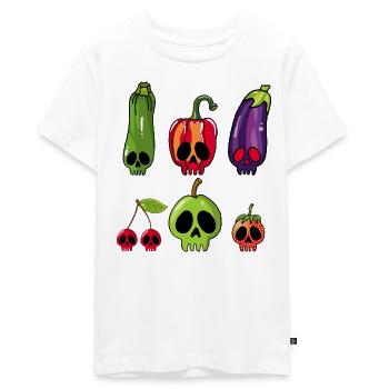 Têtes de mort végétariennes - T-shirt Premium bio Ado - blanc - Devant - AI Model Teenager Male light (155cm)
