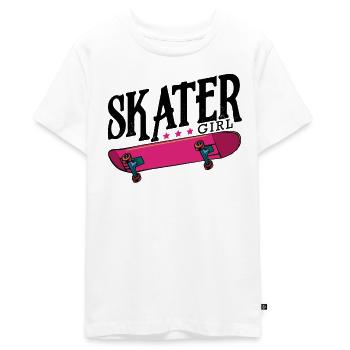 Neon Rosa Skateboard - Teenager Premium Bio T-Shirt - Weiß - Vorne - AI Model Teenager Male light (155cm)