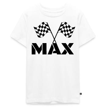 Pour les fans de Max. Course DGP. Drapeau de fin * - T-shirt Premium bio Ado - blanc - Devant - AI Model Teenager Male light (155cm)