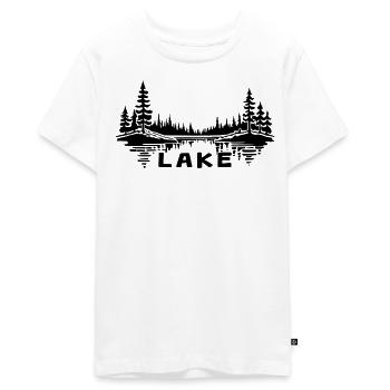 See-Reflexion [Schwarz] - Teenager Premium Bio T-Shirt - Weiß - Vorne - AI Model Teenager Male light (155cm)