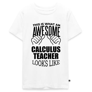 calcul - T-shirt Premium bio Ado - blanc - Devant - AI Model Teenager Male light (155cm)
