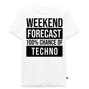 techno - T-shirt Premium bio Ado - blanc - Devant - AI Model Teenager Male light (155cm)