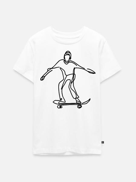 Skateboarder - Teenager Premium Bio T-Shirt - Weiß