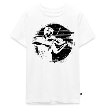 Violinist Zeichnung - Teenager Premium Bio T-Shirt - Weiß - Vorne - AI Model Teenager Male light (155cm)