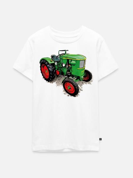 Legendärer Traktor Klassiker - Teenager Premium Bio T-Shirt - Weiß