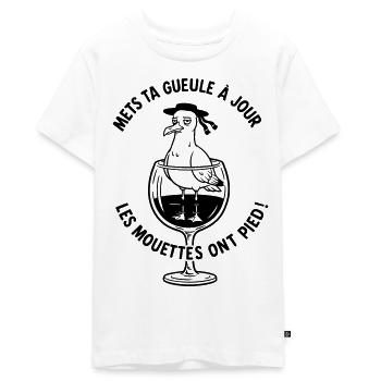 breizh Update your mouth seagulls on foot - Teenager Premium Organic T-Shirt - white - Front - AI Model Teenager Male light (155cm)