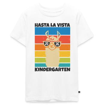 Llama Sunglasses Kindergarten Graduate 2026 - Teenager Premium Organic T-Shirt - white - Front - AI Model Teenager Male light (155cm)