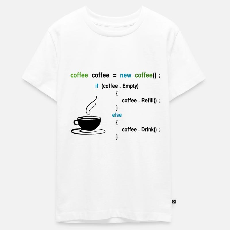 Kaffee Methode IT - Teenager Premium Bio T-Shirt - Weiß