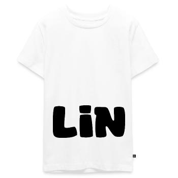 Name - Lin - Teenager Premium Organic T-Shirt - white - Front - AI Model Teenager Male light (155cm)
