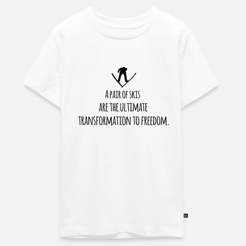 saut à ski - T-shirt Premium bio Ado - blanc