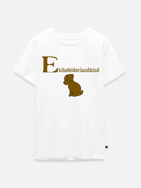 eichsfelderlandkind mit welpe - Teenager Premium Bio T-Shirt - Weiß