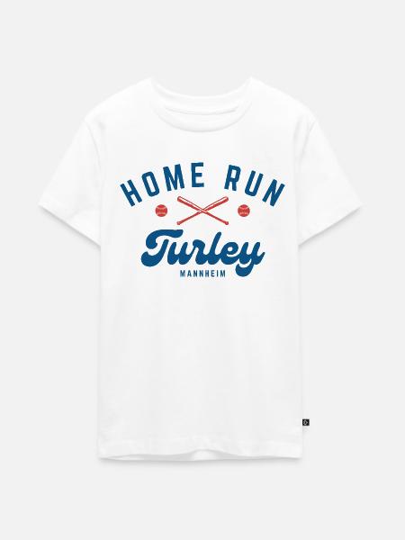 H.O.M.E RUN TURLEY MANNHEIM - Teenager Premium Bio T-Shirt - Weiß