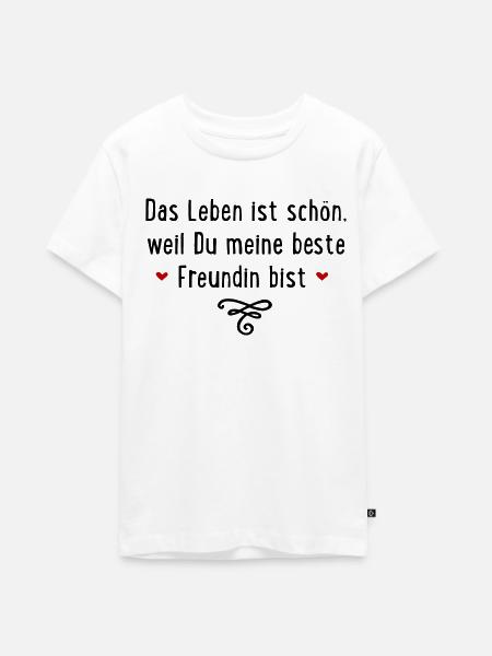 Beste Freundin - Teenager Premium Bio T-Shirt - Weiß