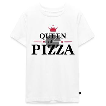 Reine de la pizza - T-shirt Premium bio Ado - blanc - Devant - AI Model Teenager Male light (155cm)