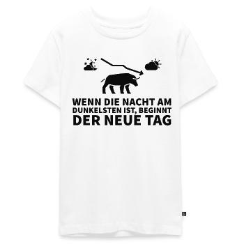 Wenn die Nacht am dunkelsten ist, beginnt neue Tag - Teenager Premium Bio T-Shirt - Weiß - Vorne - AI Model Teenager Male light (155cm)