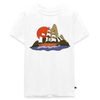 Segelschiff - Teenager Premium Bio T-Shirt - Weiß - Vorne - AI Model Teenager Male light (155cm)