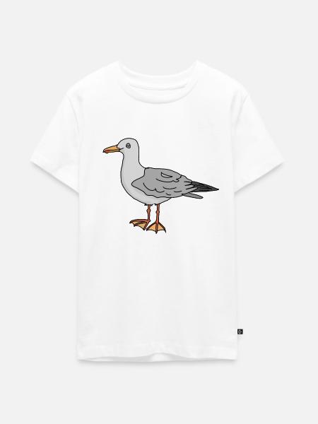 Möwe - Teenager Premium Bio T-Shirt - Weiß
