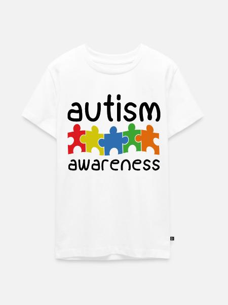 Bewusstsein für Autismus - Teenager Premium Bio T-Shirt - Weiß