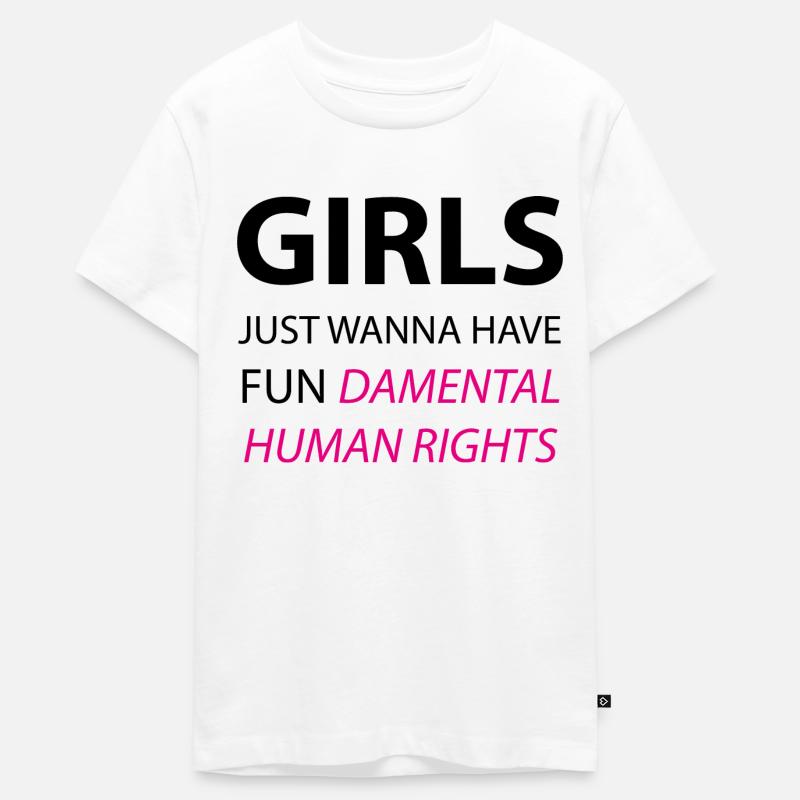 Les filles veulent simplement s’amuser Droits de la personne - T-shirt Premium bio Ado - blanc