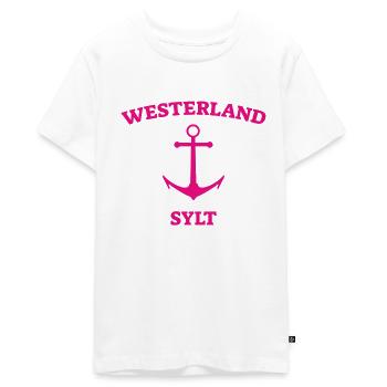 Westerland - Sylt - North Sea - Anchor - Seagull - Island - Teenager Premium Organic T-Shirt - white - Front - AI Model Teenager Male light (155cm)
