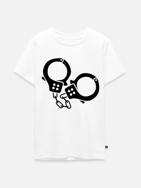 handschellen 2 - Teenager Premium Bio T-Shirt - Weiß