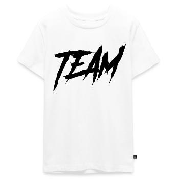 équipe - T-shirt Premium bio Ado - blanc - Devant - AI Model Teenager Male light (155cm)