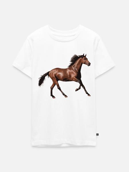 Pferd - Teenager Premium Bio T-Shirt - Weiß