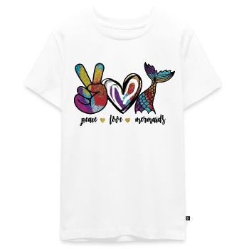 Ocean Sublimation - Teenager Premium Organic T-Shirt - white - Front - AI Model Teenager Male light (155cm)