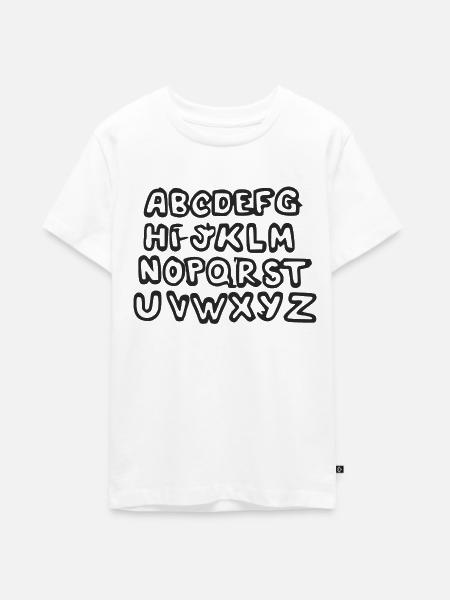 Das Alphabet - Teenager Premium Bio T-Shirt - Weiß