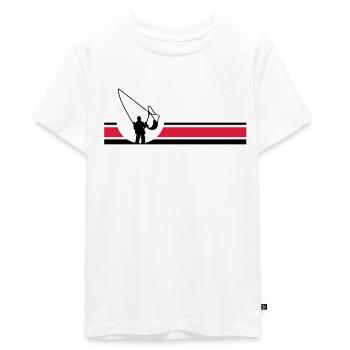 Fliegenfischen - Teenager Premium Bio T-Shirt - Weiß - Vorne - AI Model Teenager Male light (155cm)