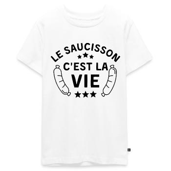 Le saucisson c est la vie 2 - T-shirt Premium bio Ado - blanc - Devant - AI Model Teenager Male light (155cm)