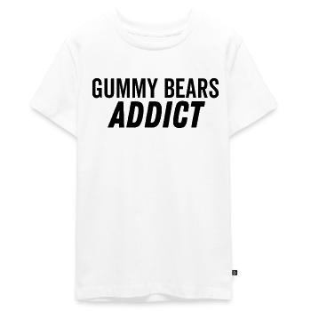 Gummibärchen süchtig - Teenager Premium Bio T-Shirt - Weiß - Vorne - AI Model Teenager Male light (155cm)